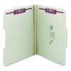 Recycled Pressboard Folders with Two SafeSHIELD Coated Fasteners, 1/3-Cut Tabs, 1" Expansion, Letter Size, Gray-Green, 25/Box2