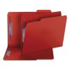 Colored Pressboard Fastener Folders with SafeSHIELD Coated Fasteners, 2 Fasteners, Letter Size, Bright Red Exterior, 25/Box2