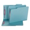 Colored Pressboard Fastener Folders with SafeSHIELD Coated Fasteners, 2 Fasteners, Letter Size, Blue Exterior, 25/Box2