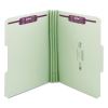 Recycled Pressboard Folders with Two SafeSHIELD Coated Fasteners, 3" Expansion, 1/3-Cut Tab, Letter Size, Gray-Green, 25/Box2