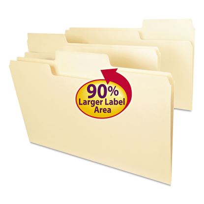 SuperTab Top Tab File Folders, 1/3-Cut Tabs, Legal Size, 11 pt. Manila, 100/Box1