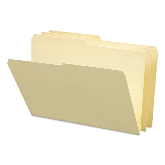 Manila File Folders, 1/2-Cut Tabs: Assorted, Legal Size, 0.75" Expansion, Manila, 100/Box1