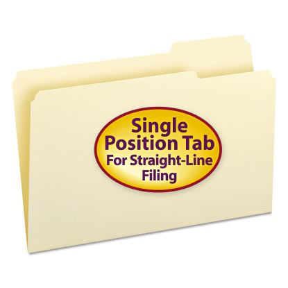 Manila File Folders, 1/3-Cut Tabs: Right Position, Legal Size, 0.75" Expansion, Manila, 100/Box1