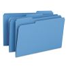 Colored File Folders, 1/3-Cut Tabs: Assorted, Legal Size, 0.75" Expansion, Blue, 100/Box2