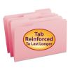 Reinforced Top Tab Colored File Folders, 1/3-Cut Tabs, Legal Size, Pink, 100/Box1