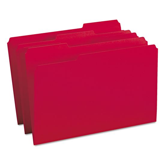 Colored File Folders, 1/3-Cut Tabs: Assorted, Legal Size, 0.75" Expansion, Red, 100/Box1