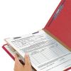 Four-Section Pressboard Top Tab Classification Folders with SafeSHIELD Fasteners, 1 Divider, Legal Size, Bright Red, 10/Box2