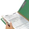 Four-Section Pressboard Top Tab Classification Folders with SafeSHIELD Fasteners, 1 Divider, Legal Size, Green, 10/Box2