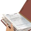 100% Recycled Pressboard Classification Folders, 2 Dividers, Legal Size, Red, 10/Box2