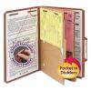 6-Section Pressboard Top Tab Pocket-Style Classification Folders with SafeSHIELD Fasteners, 2 Dividers, Legal, Red, 10/Box1