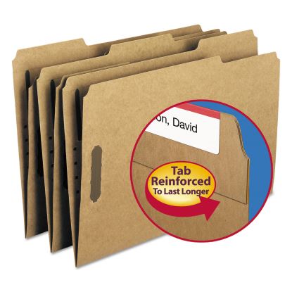 Top Tab 2-Fastener Folders, 1/3-Cut Tabs, Legal Size, 11 pt. Kraft, 50/Box1