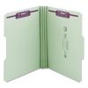 Recycled Pressboard Folders with Two SafeSHIELD Coated Fasteners, 1/3-Cut Tabs, 3" Expansion, Legal Size, Gray-Green, 25/Box2