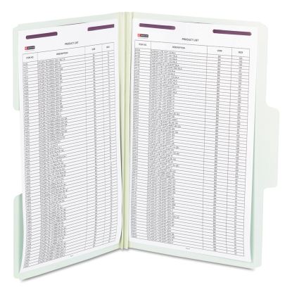 SuperTab Pressboard 2-Fastener Folders with Two SafeSHIELD Coated Fasteners, 1/3-Cut Tabs, Legal Size, Gray-Green, 25/Box1