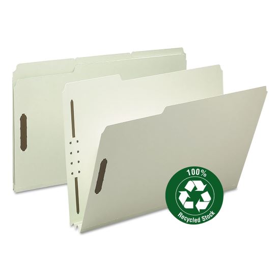 100% Recycled Pressboard Fastener Folders, Legal Size, 2" Expansion, Gray-Green, 25/Box1