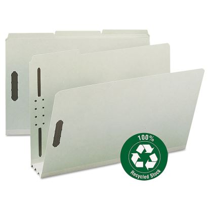 100% Recycled Pressboard Fastener Folders, Legal Size, 3" Expansion, Gray-Green, 25/Box1