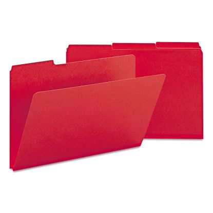 Expanding Recycled Heavy Pressboard Folders, 1/3-Cut Tabs, 1" Expansion, Legal Size, Bright Red, 25/Box1