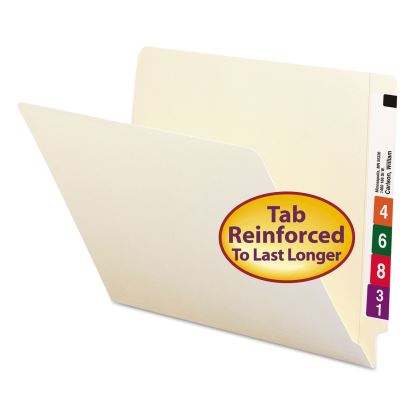 Heavyweight Manila End Tab Folders, 9.5" High Front, Straight Tabs, Letter Size, 0.75" Expansion, Manila, 100/Box1