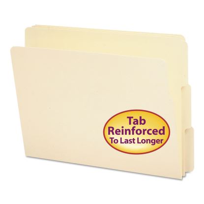 Heavyweight Manila End Tab Folders, 9" High Front, 1/3-Cut Tabs: Assorted, Letter, 0.75" Expansion, Manila, 100/Box1