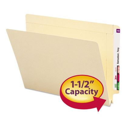 Heavyweight Manila End Tab Expansion Folders, Straight Tabs, Letter Size, 1.5" Expansion, 50/Box1