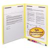 Heavyweight Colored End Tab Fastener Folders, 2 Fasteners, Letter Size, Yellow Exterior, 50/Box1