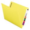 Heavyweight Colored End Tab Fastener Folders, 2 Fasteners, Letter Size, Yellow Exterior, 50/Box2