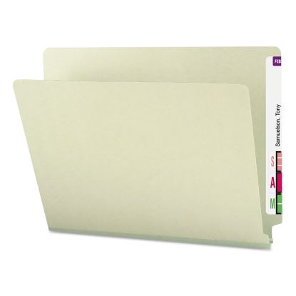 Extra-Heavy Recycled Pressboard End Tab Folders, Straight Tab, 1" Expansion, Letter Size, Gray-Green, 25/Box1