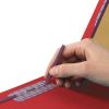 End Tab Pressboard Classification Folders with SafeSHIELD Fasteners, 2 Dividers, Letter Size, Bright Red, 10/Box2