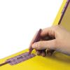 End Tab Colored Pressboard Classification Folders with SafeSHIELD Coated Fasteners, 2 Dividers, Letter Size, Yellow, 10/Box2