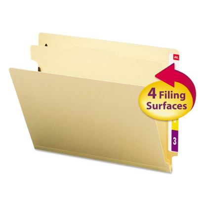 Manila End Tab Classification Folders, 1 Divider, Letter Size, Manila, 10/Box1