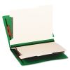 Colored End Tab Classification Folders w/ Dividers, 2 Dividers, Letter Size, Green, 10/Box2