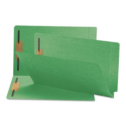 Heavyweight Colored End Tab Folders with Two Fasteners, Straight Tab, Legal Size, Green, 50/Box1