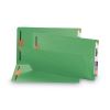 Heavyweight Colored End Tab Fastener Folders, 2 Fasteners, Legal Size, Green Exterior, 50/Box2