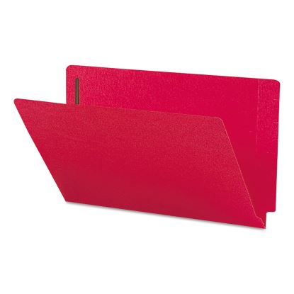 Heavyweight Colored End Tab Fastener Folders, 2 Fasteners, Legal Size, Red Exterior, 50/Box1