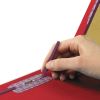 End Tab Pressboard Classification Folders with SafeSHIELD Fasteners, 2 Dividers, Legal Size, Bright Red, 10/Box2