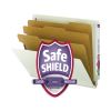 End Tab Pressboard Classification Folders with SafeSHIELD Coated Fasteners, 3 Dividers, Legal Size, Gray-Green, 10/Box2