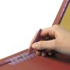 End Tab Pressboard Classification Folders with SafeSHIELD Coated Fasteners, 2 Dividers, Legal Size, Red, 10/Box2