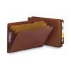 End Tab Pressboard Classification Folders with SafeSHIELD Coated Fasteners, 3 Dividers, Legal Size, Red, 10/Box2