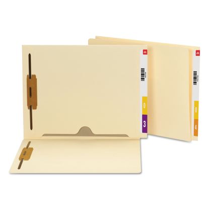 Heavyweight Manila End Tab Fastener Folder with Interior Back-Cover Pocket, 2 Fasteners, Letter Size, Manila Exterior, 50/Box1
