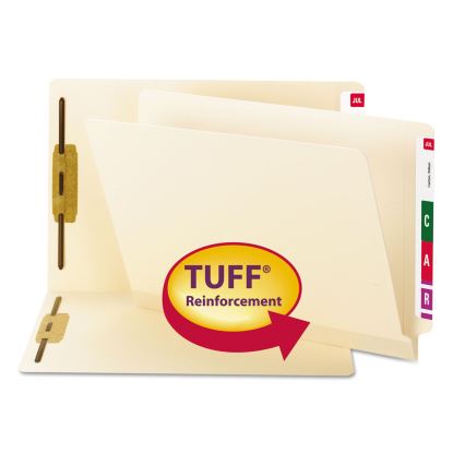 TUFF Laminated Fastener Folders with Reinforced Tab, 2 Fasteners, Letter Size, Manila Exterior, 50/Box1