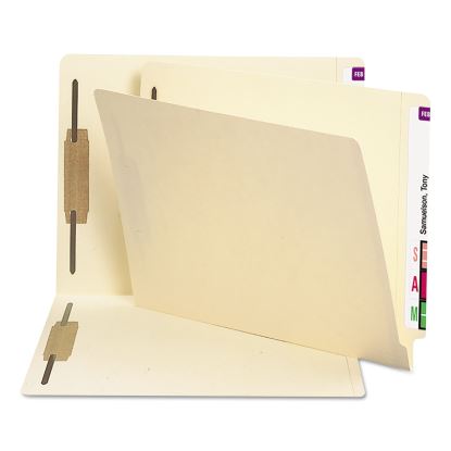 Manila End Tab Fastener Folders with Reinforced Tabs, 11-pt Stock, 2 Fasteners, Letter Size, Manila Exterior, 250/Box1