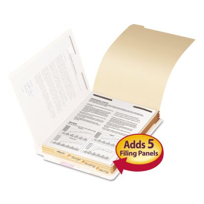 Stackable Folder Dividers with Fasteners, 1/5-Cut End Tab, Letter Size, Manila, 50/Pack1