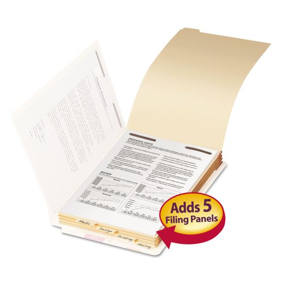 Stackable Folder Dividers w/ Fasteners, 1/5-Cut End Tab, Legal Size, Manila, 50/Pack1