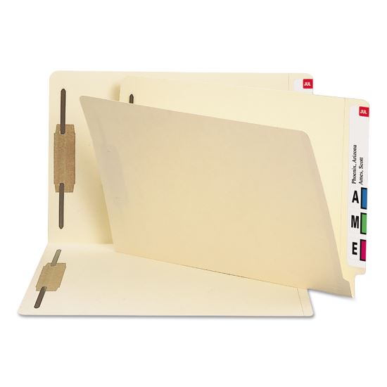 Manila End Tab 2-Fastener Folders with Reinforced Tabs, 0.75" Expansion, Straight Tab, Legal Size, 14 pt. Manila, 50/Box1