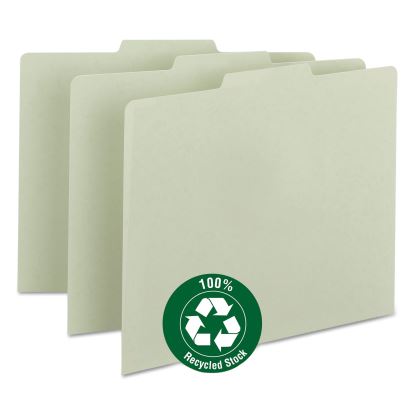 Recycled Blank Top Tab File Guides, 1/3-Cut Top Tab, Blank, 8.5 x 11, Green, 100/Box1