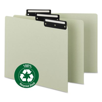 Recycled Blank Top Tab File Guides, 1/3-Cut Top Tab, Blank, 8.5 x 11, Green, 50/Box1
