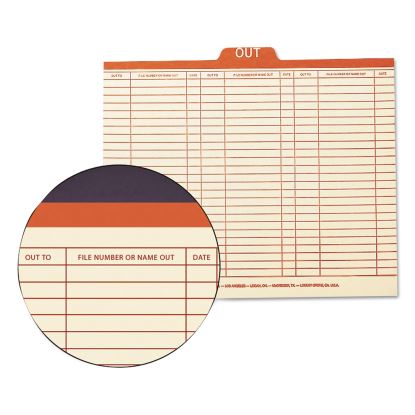 Manila Out Guides, Printed Form Style, 1/5-Cut Top Tab, Out, 8.5 x 11, Manila, 100/Box1