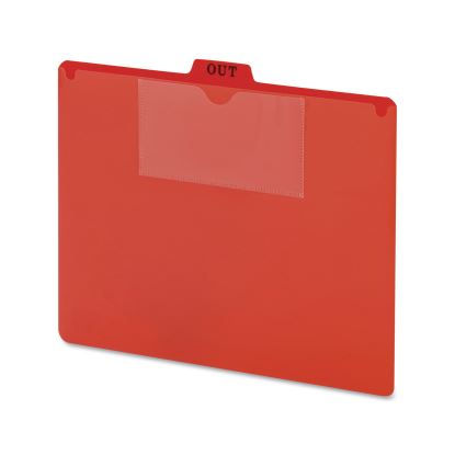 Poly Out Guide, Two-Pocket Style, 1/5-Cut Top Tab, Out, 8.5 x 11, Red, 50/Box1