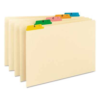 Alphabetic Top Tab Indexed File Guide Set, 1/5-Cut Top Tab, A to Z, 8.5 x 14, Manila, 25/Set1