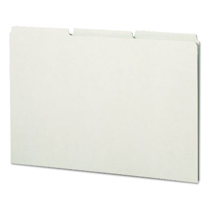 Recycled Blank Top Tab File Guides, 1/3-Cut Top Tab, Blank, 8.5 x 14, Green, 50/Box1