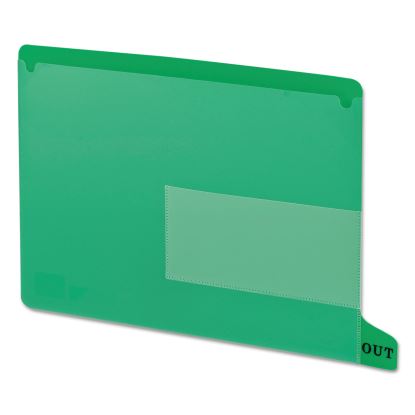 Colored Poly Out Guides with Pockets, 1/3-Cut End Tab, Out, 8.5 x 11, Green, 25/Box1